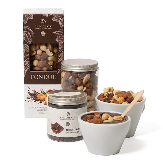 Fondue z gorzkiej czekolady z orzechami (380g)