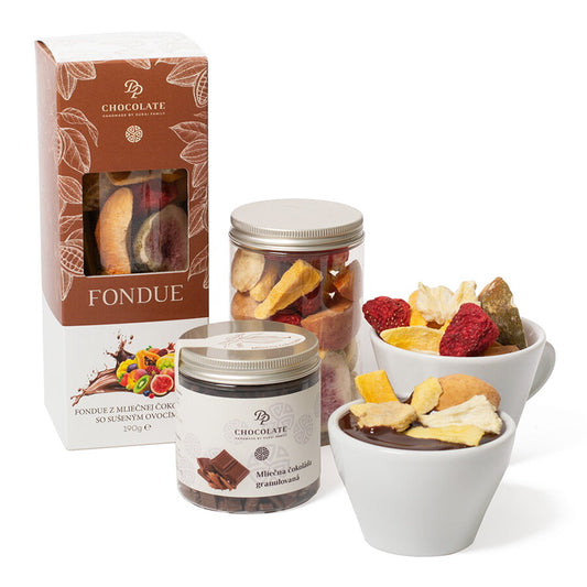 Fondue z mlecznej czekolady z suszonymi owocami (190g)