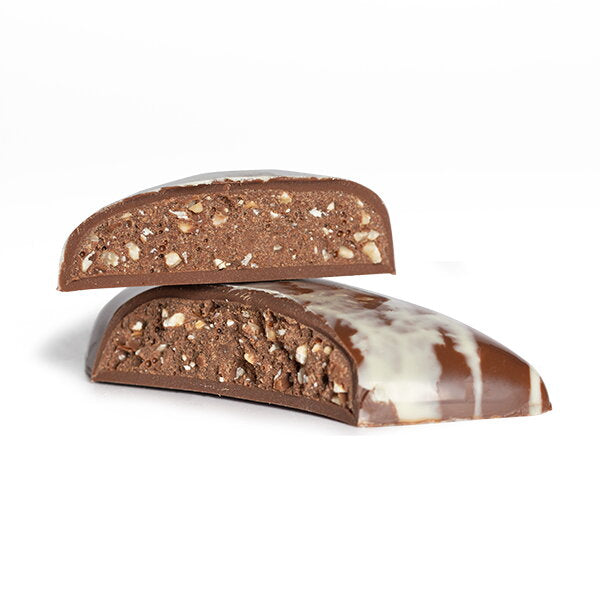 Serce z mlecznej czekolady wypełnione kwiatem praliny z orzechów laskowych (100g)