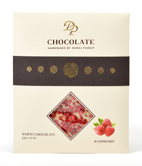 Czekolada stołowa Basic biała z malinami (70g)