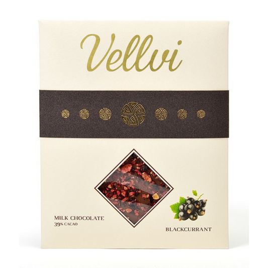 Czekolada stołowa Podstawowa czekolada mleczna z czarną porzeczką (70g)