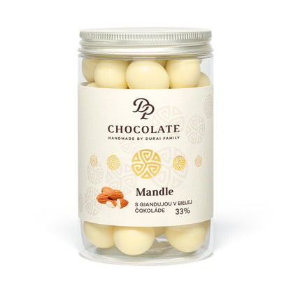 Drażetki - Migdały z giandują w białej czekoladzie z bobem tonka (260g)