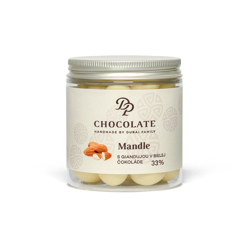 Draże - Migdały z giandują w białej czekoladzie z tonką (160g)