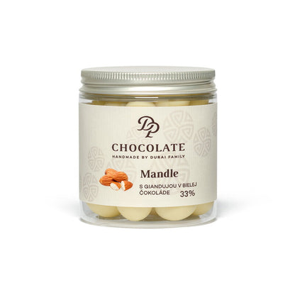 Draże - Migdały z giandują w białej czekoladzie z tonką (160g)