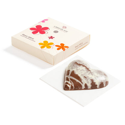 Serce z mlecznej czekolady wypełnione kwiatem praliny z orzechów laskowych (100g)