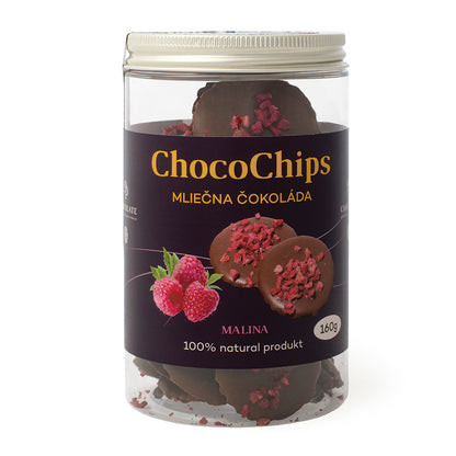 ChocoChips - Czekolada mleczna z malinami (160g)