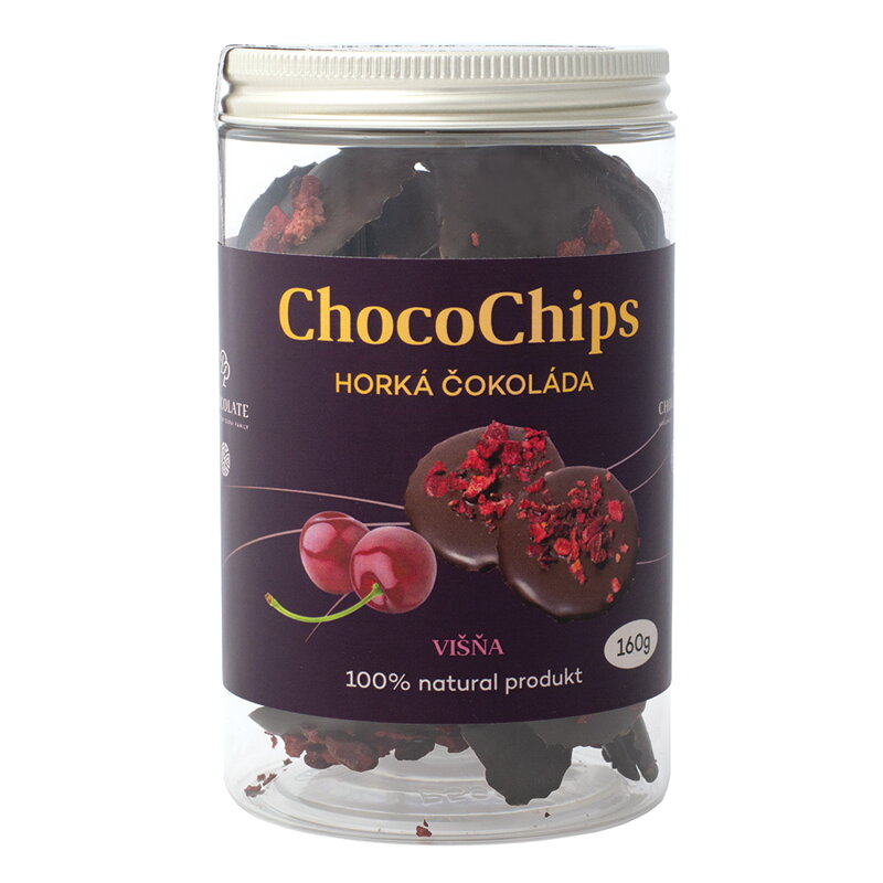 ChocoChips - Czekolada gorzka z wiśniami (160g)
