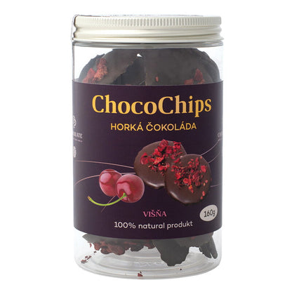 ChocoChips - Czekolada gorzka z wiśniami (160g)