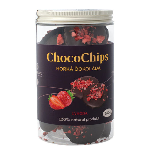 ChocoChips - Czekolada gorzka z truskawkami (160g)