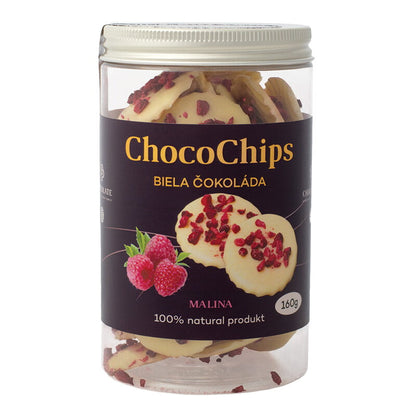 ChocoChips - Biała czekolada z malinami (160g)