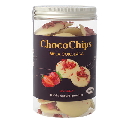 ChocoChips - Biała czekolada z truskawkami (160g)