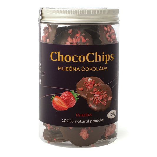 ChocoChips - Czekolada mleczna z truskawkami (160g)