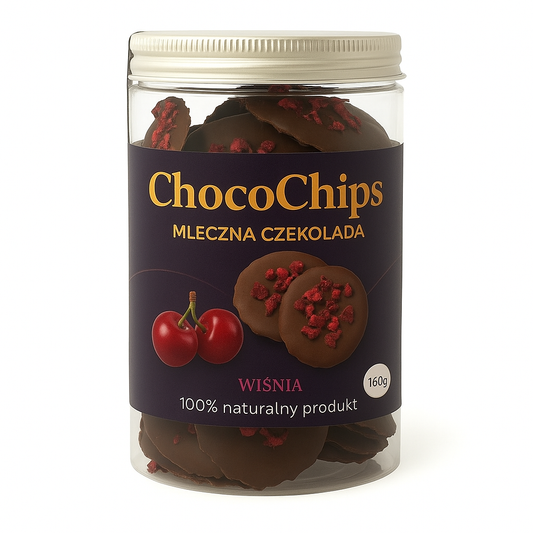 ChocoChips - Czekolada gorzka z wiśniami (160g)