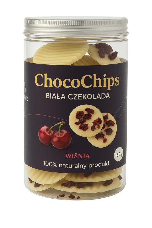 ChocoChips - Biała czekolada z wiśniami (160g)