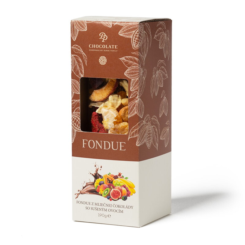 Fondue z mlecznej czekolady z suszonymi owocami (190g)