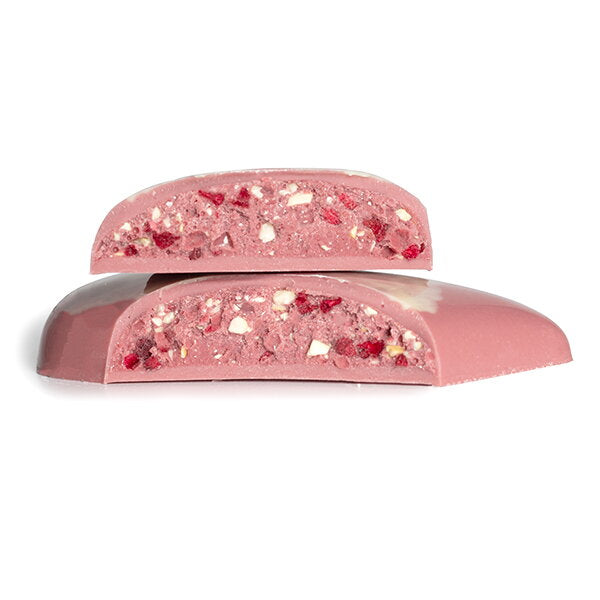 Czekoladowe serce RUBY wypełnione praliną migdałowo-malinową (100g)