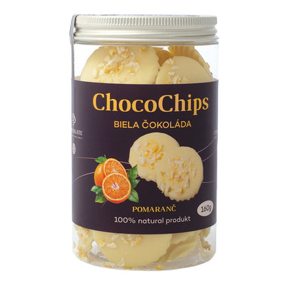 ChocoChips - Biała czekolada z pomarańczą (160g)