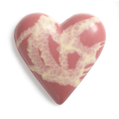 Czekoladowe serce RUBY wypełnione praliną migdałowo-malinową (100g)