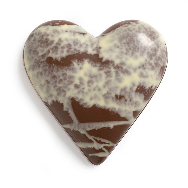 Serce z mlecznej czekolady wypełnione kwiatem praliny z orzechów laskowych (100g)