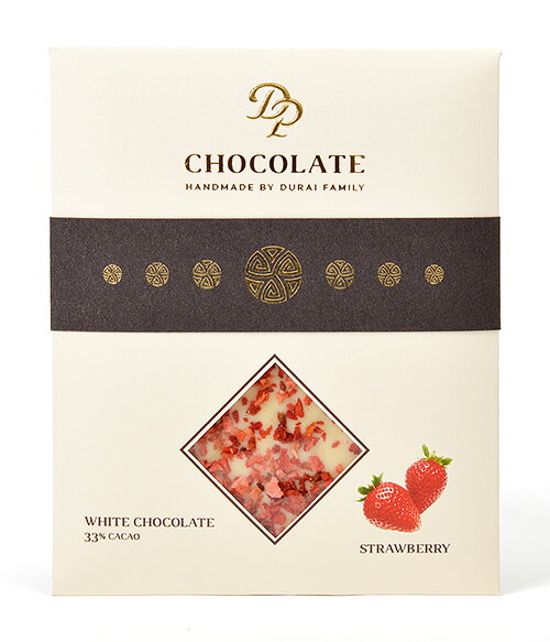 Czekolada stołowa Basic biała z truskawkami (70g)